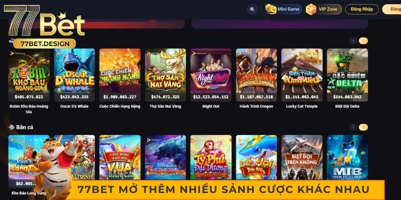 77bet mở thêm nhiều sảnh cược khác nhau 77bet mở thêm nhiều sảnh cược khác nhau