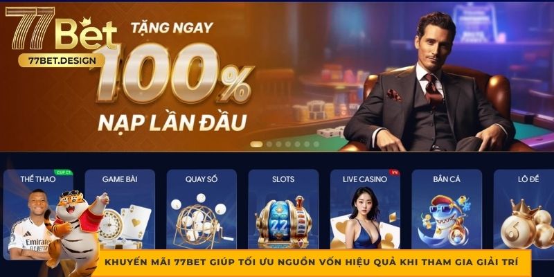 Khuyến mãi 77Bet giúp tối ưu nguồn vốn hiệu quả khi tham gia giải trí