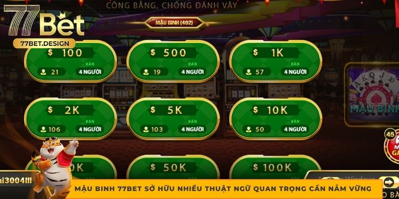 Mậu binh 77BET sở hữu nhiều thuật ngữ quan trọng cần nắm vững 